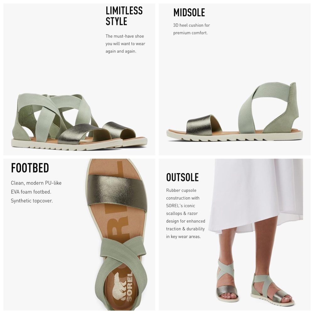 Sorel Women's Sandals in Gold and Cream - Picture 6 of 10